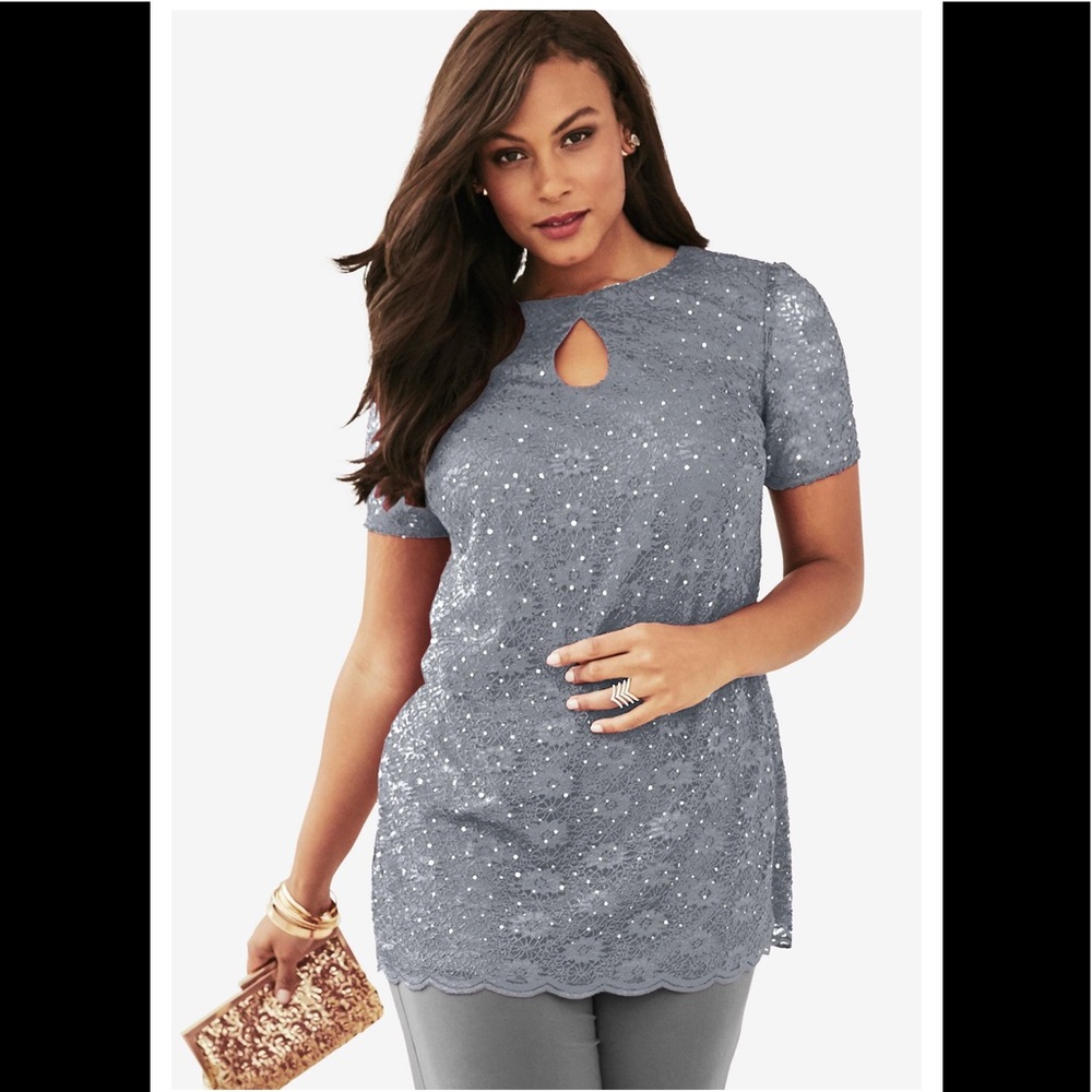 GREY DRESSY SEQUIN PANTSUIT